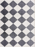 Ulric Navy Blue Diamond Washable Area Rug