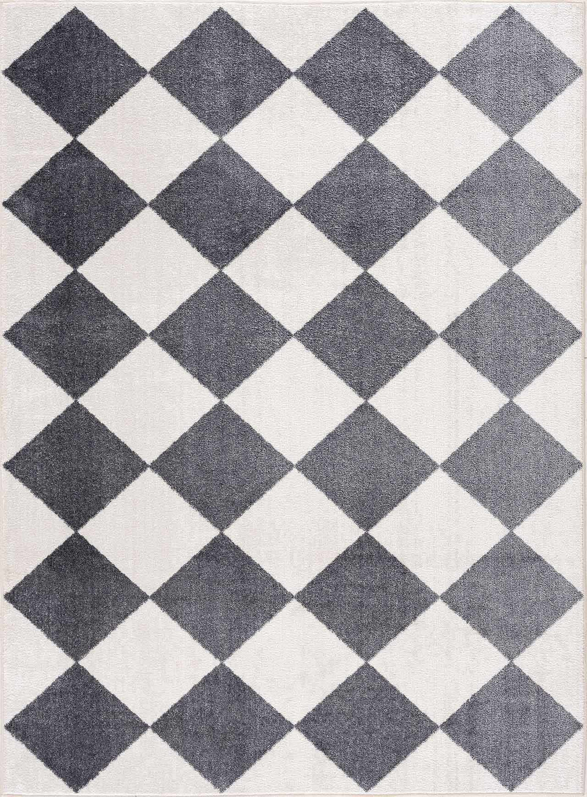 Ulric Navy Blue Diamond Washable Area Rug