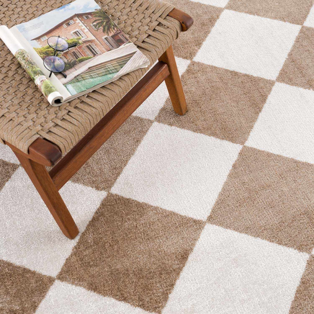 Ulric Brown Diamond Washable Area Rug