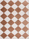 Ulric Chestnut Diamond Washable Area Rug