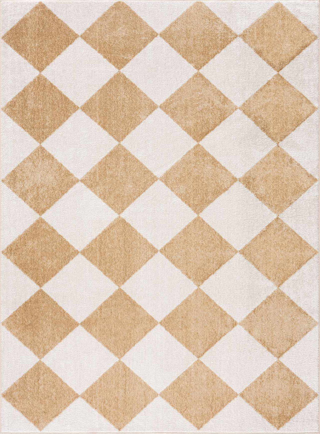Ulric Light Brown Diamond Washable Area Rug