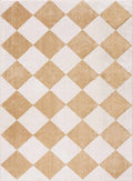 Ulric Light Brown Diamond Washable Area Rug