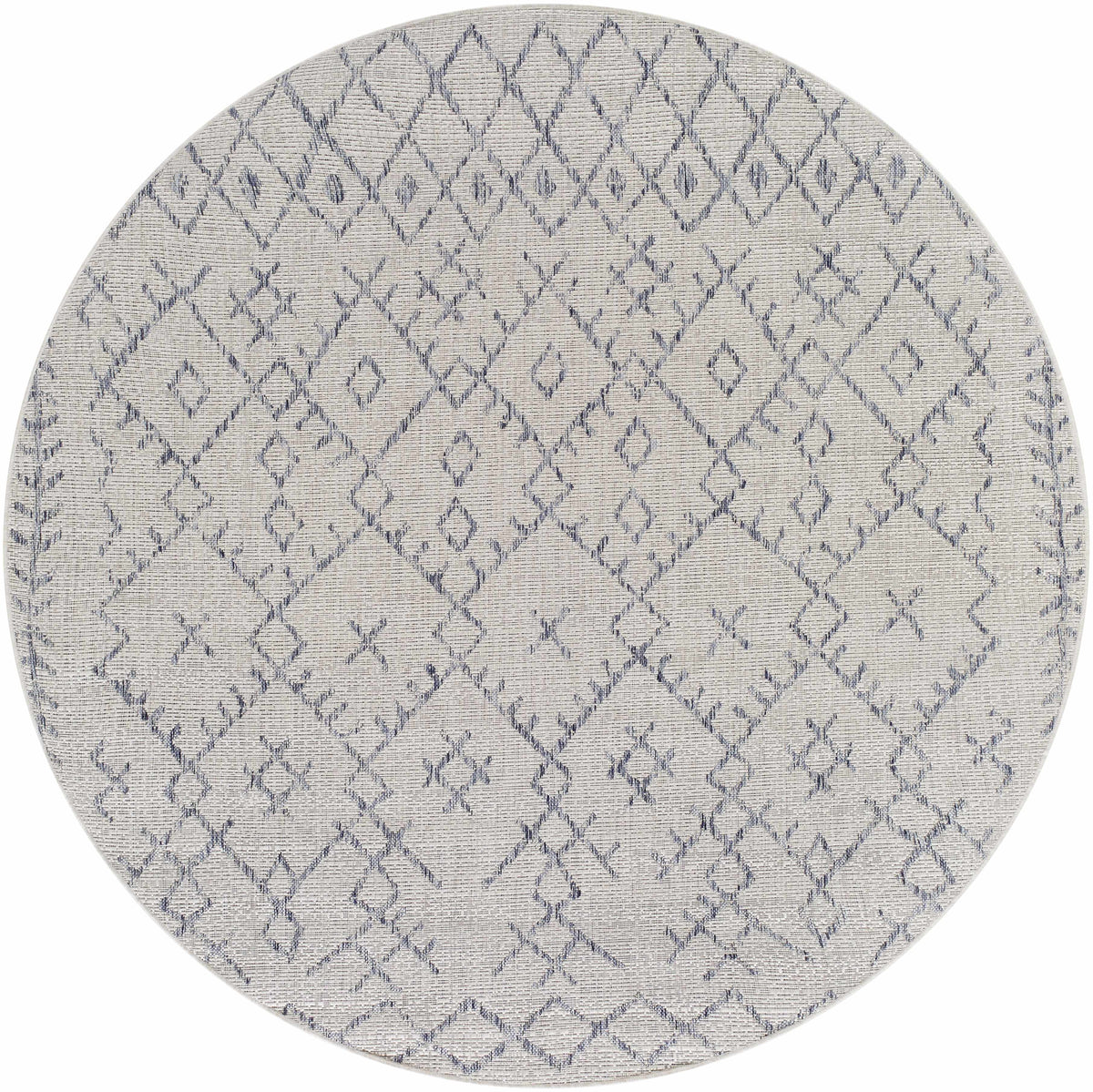 Maunawili Blue Detailed Gray Outdoor Rug - Clearance