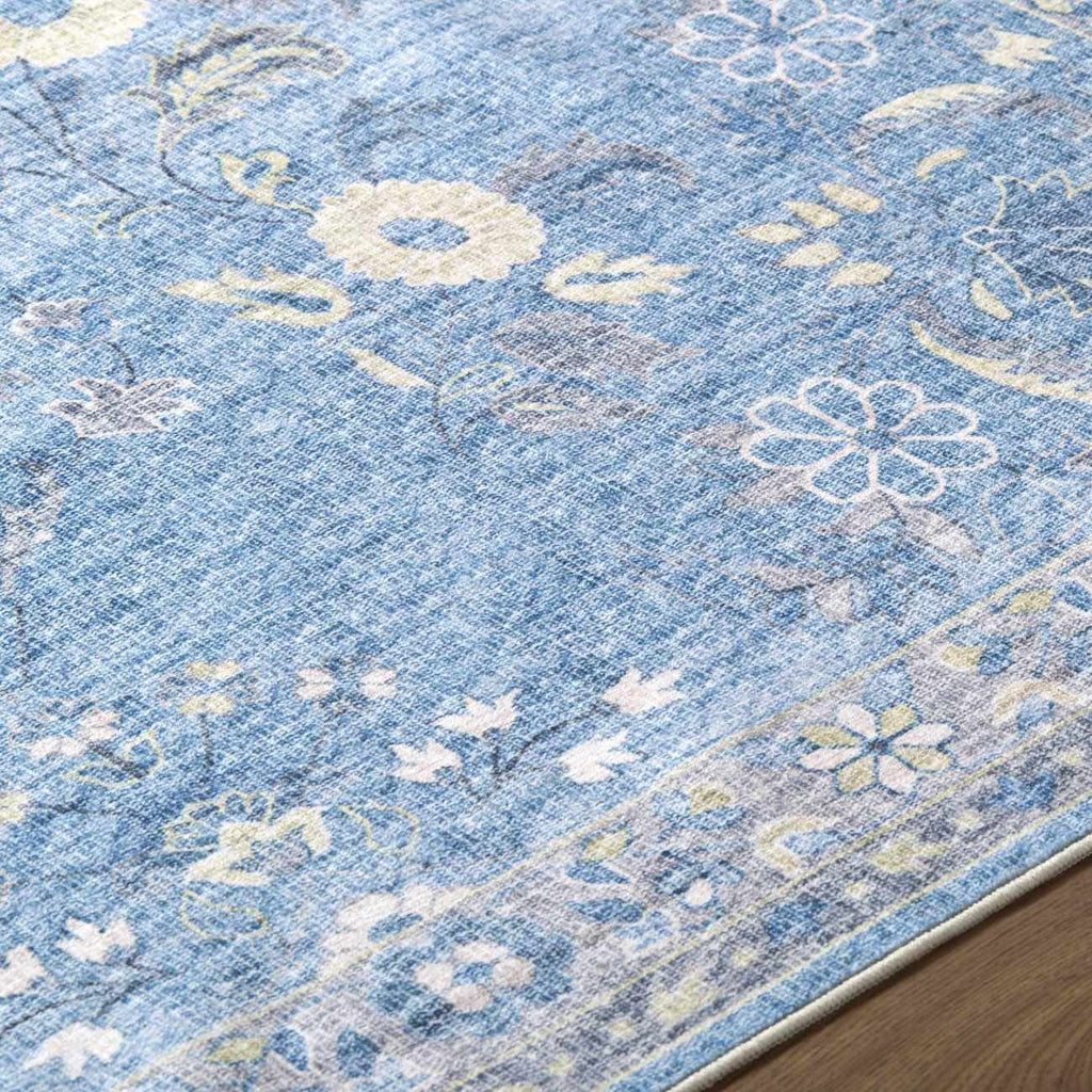 Meyly Blue Washable Area Rug