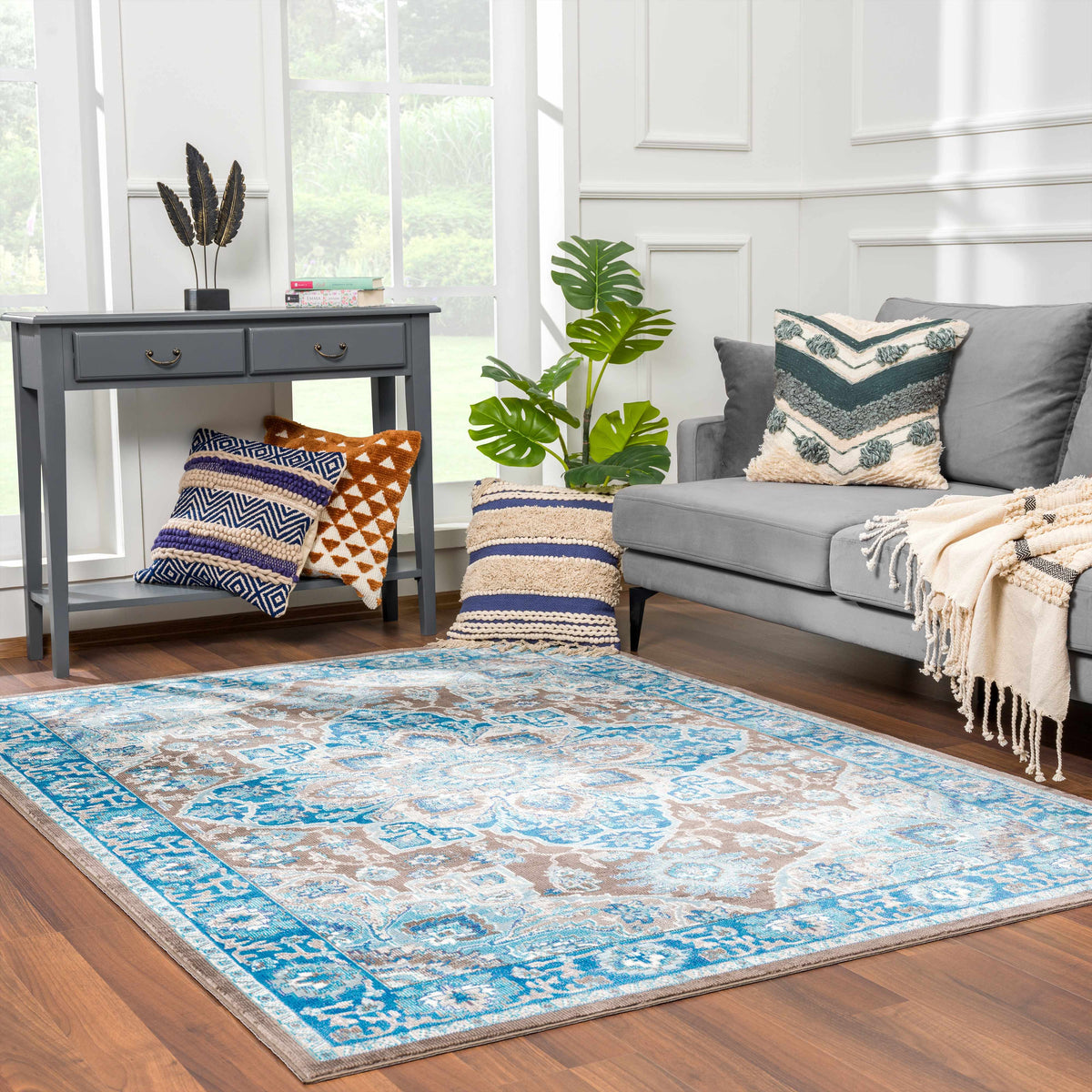 Mardin Turquoise Area Rug - Clearance