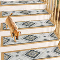 Muddy Mat® Soft Chenille Stair Treads Non-Slip Reusable, Super Absorbent Stair Treads for Wooden Steps, Tile & Marble Floor, Easy to Install & Machine Washable - Diamond 30'' x 7''