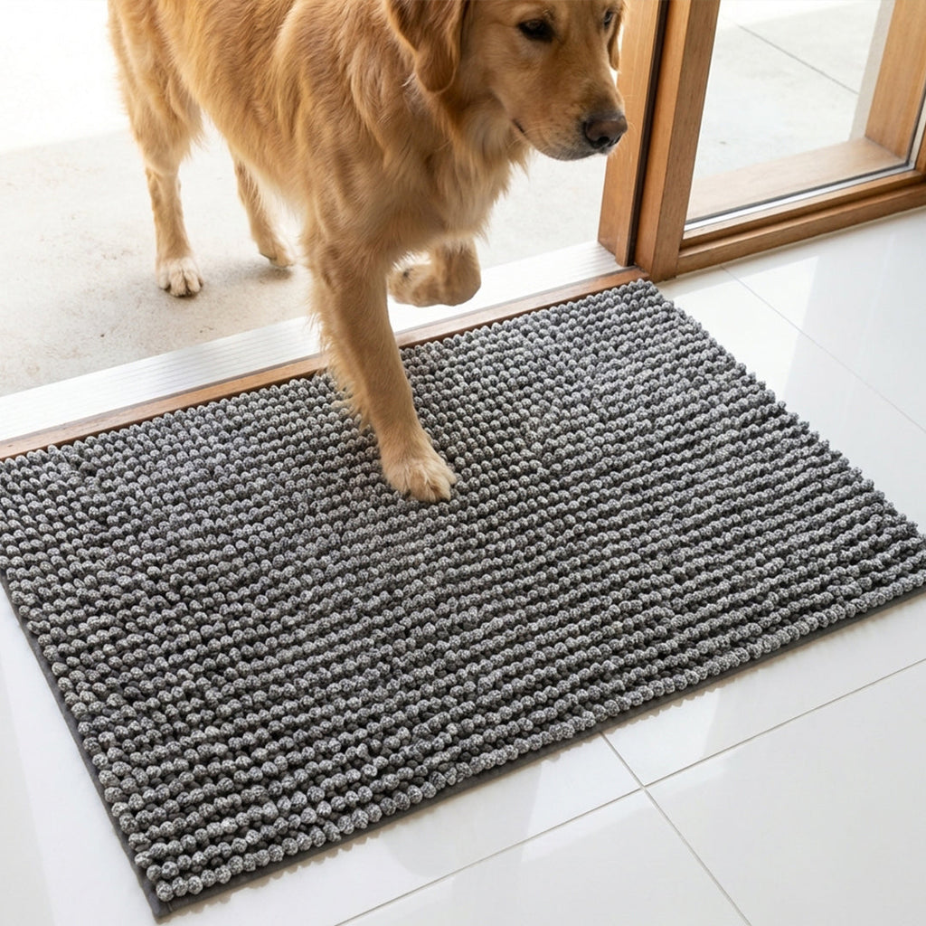 Muddy Mat® T.Max Dual Tone Indoor Dog Door Mat & Bathroom Rugs – Non Slip Chenille Entryway Rug for Muddy Paws, Super Absorbent Washable Front Door Mat, Quick Dry Bath Mat