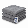 Muddy Mat® Kitchen Towels 3 Pack - Super Absorbent Microfiber Dish Cloths, Quick Dry Soft Cleaning Towels for Dishes, Counters and Spills, Machine Washable, Grey 11.8" x 11.8"