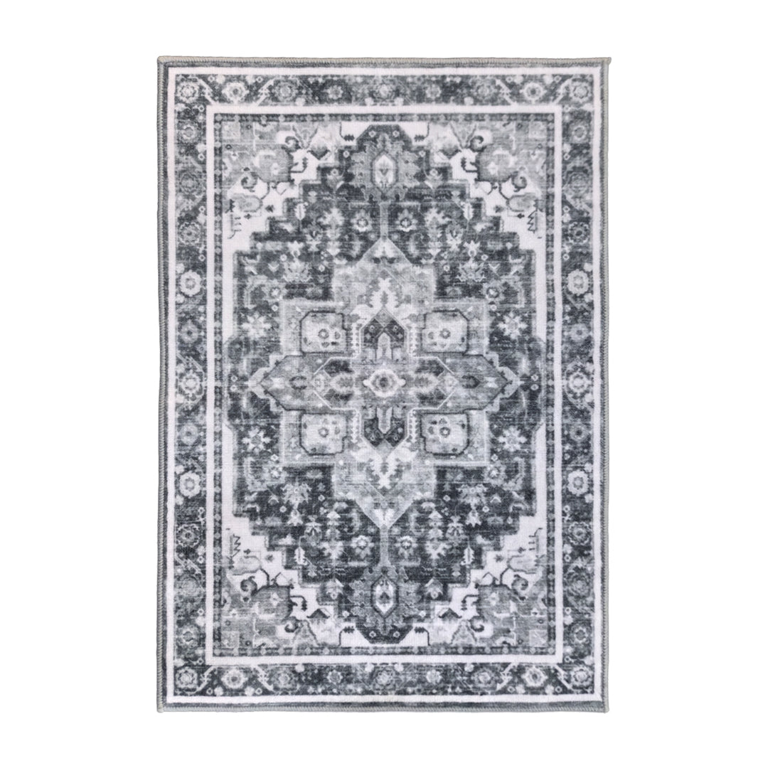Muddy Carpet Onyx Washable Area Rugs for Living Room, Bedroom & Dining Room – Modern Soft Low Pile Non Slip Carpet – Pet Friendly Waterproof Foldable Rugs for Home