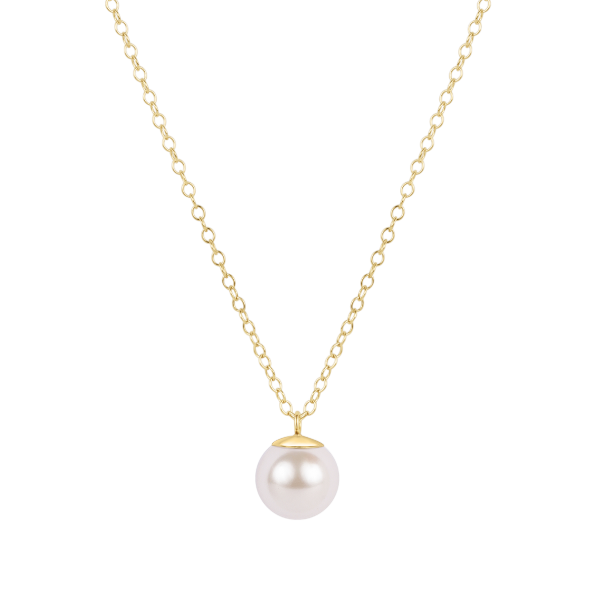 16" Necklace Gold - Classic Pearl 10mm Charm