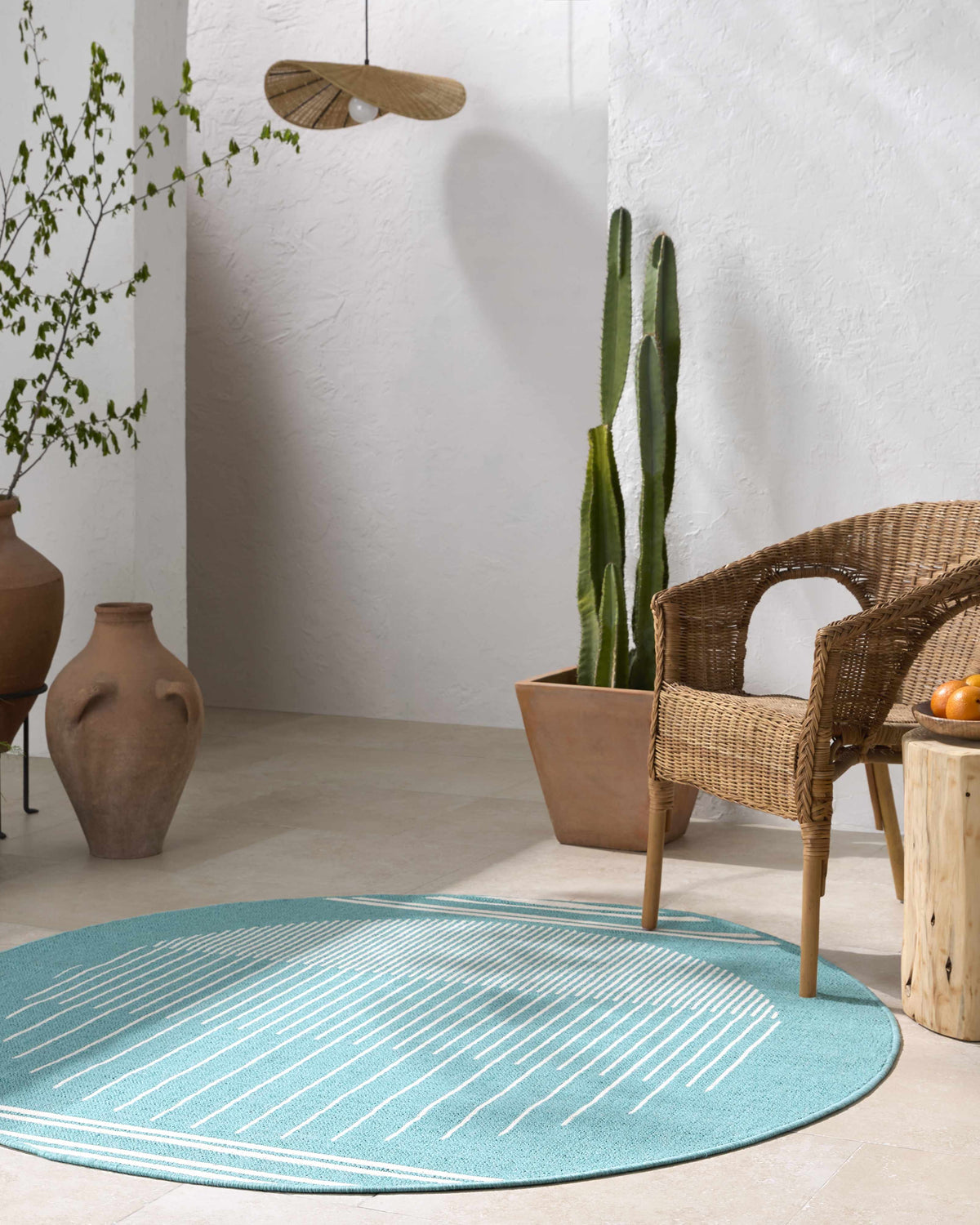 Nabil Aqua Outdoor Area Rug - Clearance