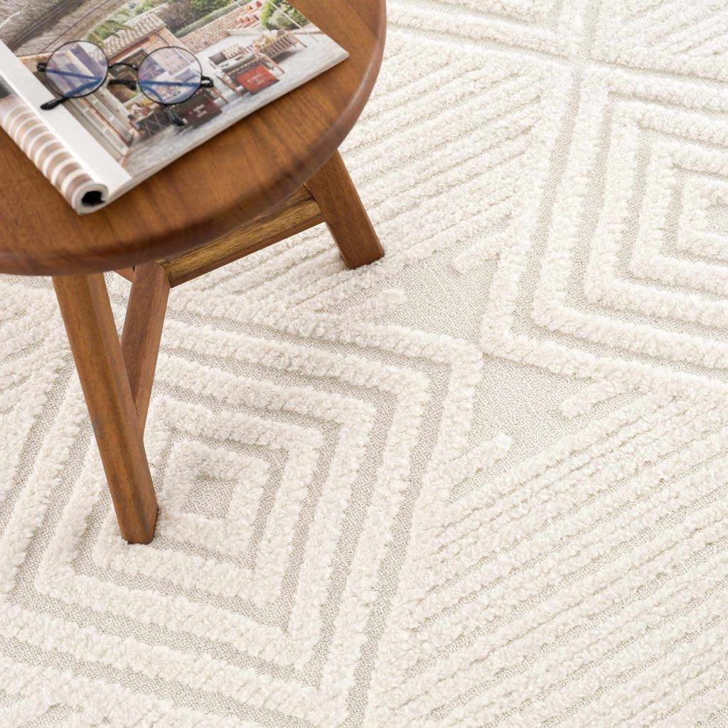 Manyas 3D Bone Area Rug with Tassels - Clearance