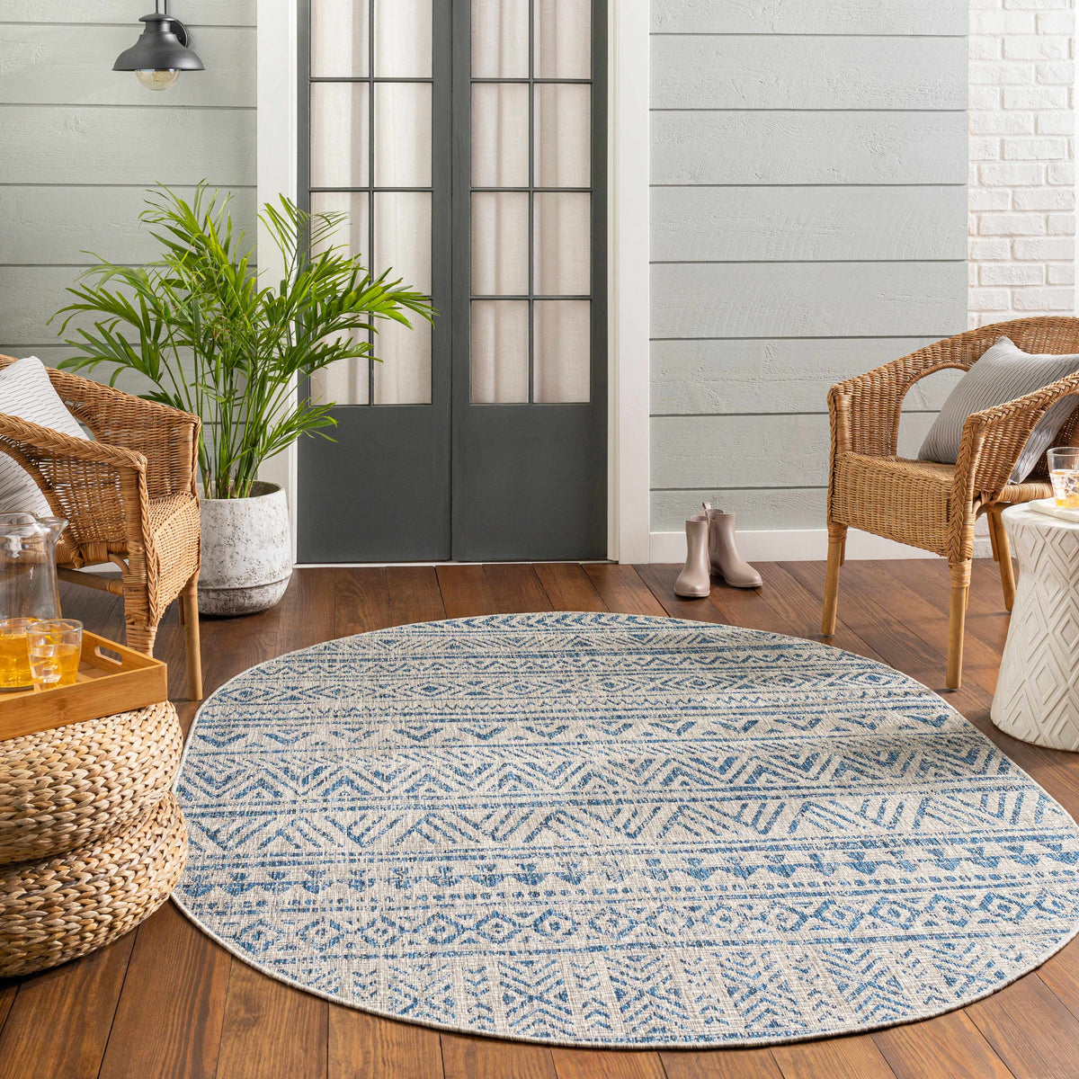 Novato All Over Pattern Performance Outdoor Rug