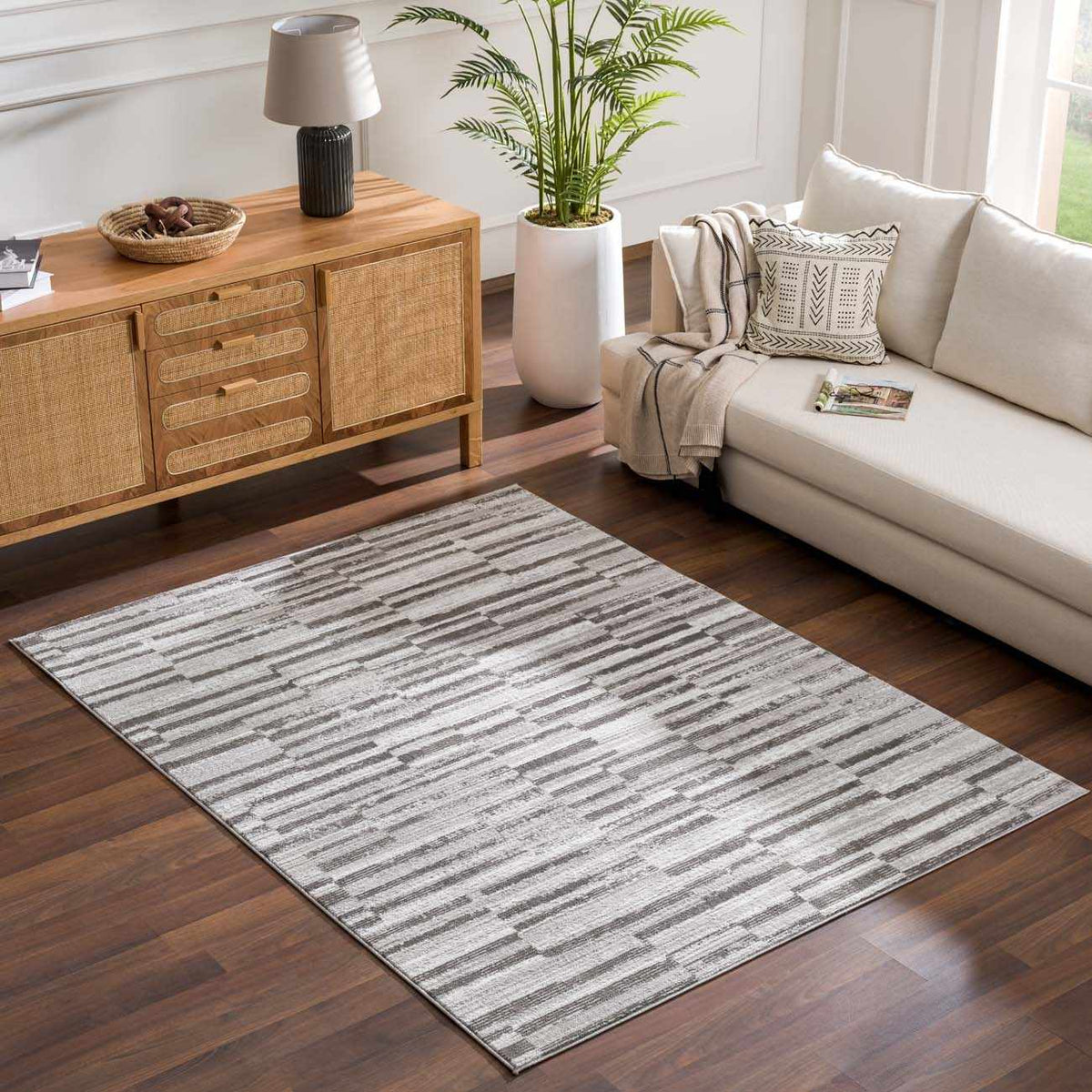 Arissa Broken-Striped Area Rug - Clearance