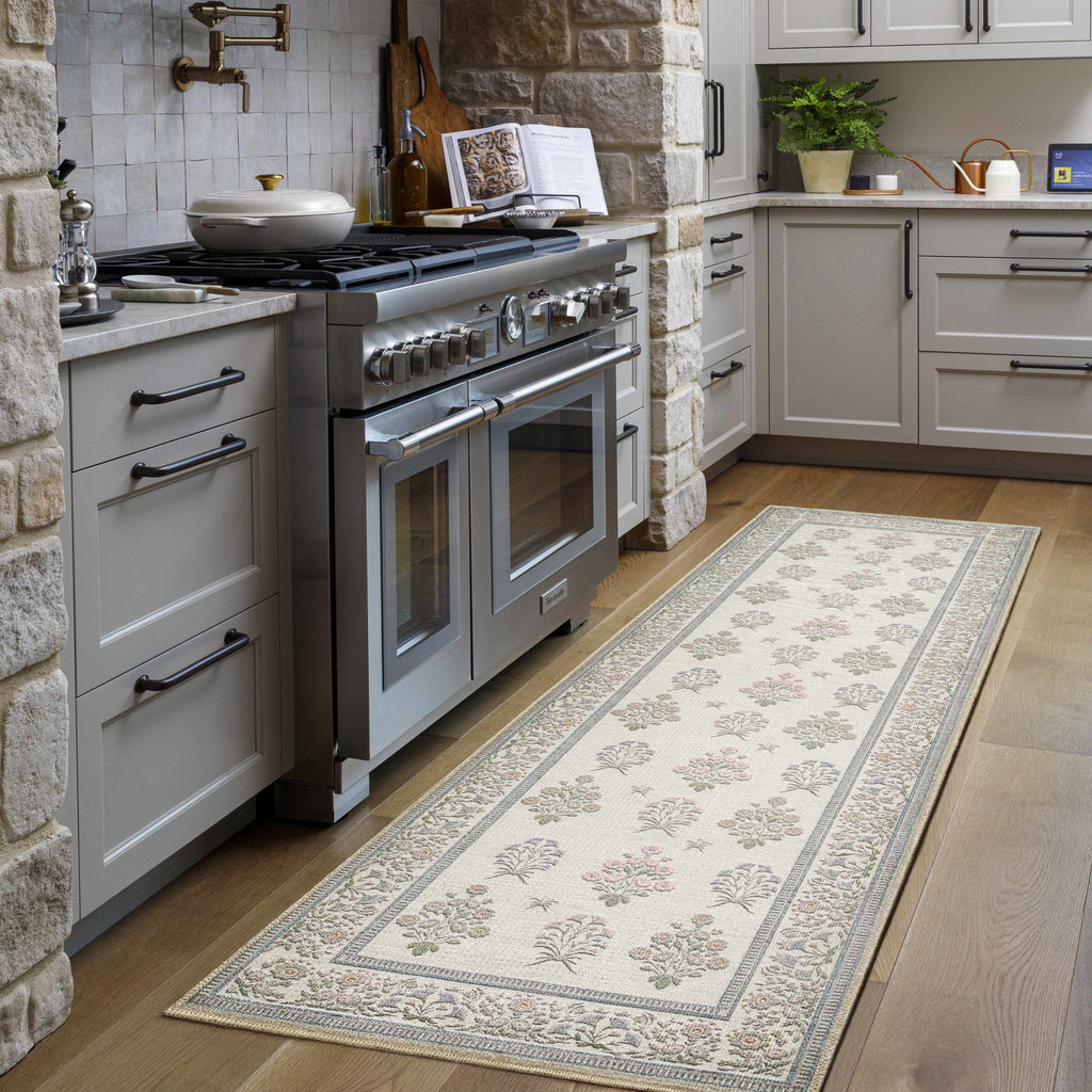 Aquene Ivory Washable Area Rug