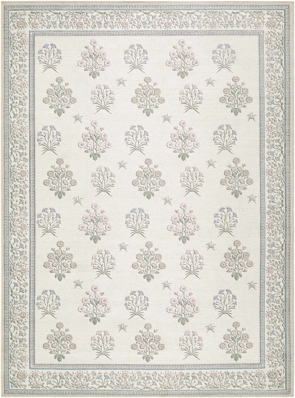 Aquene Ivory Washable Area Rug