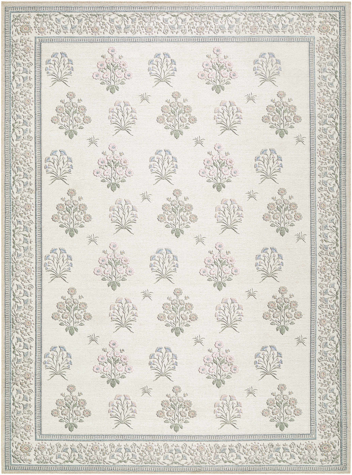 Aquene Ivory Washable Area Rug
