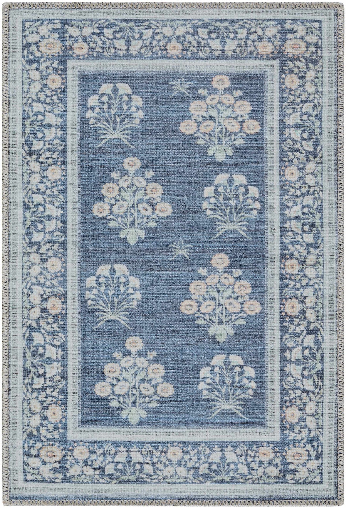 Aquene Denim Washable Area Rug