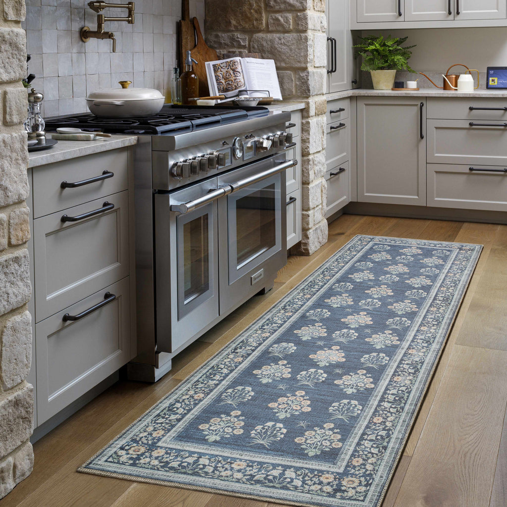 Aquene Denim Washable Area Rug