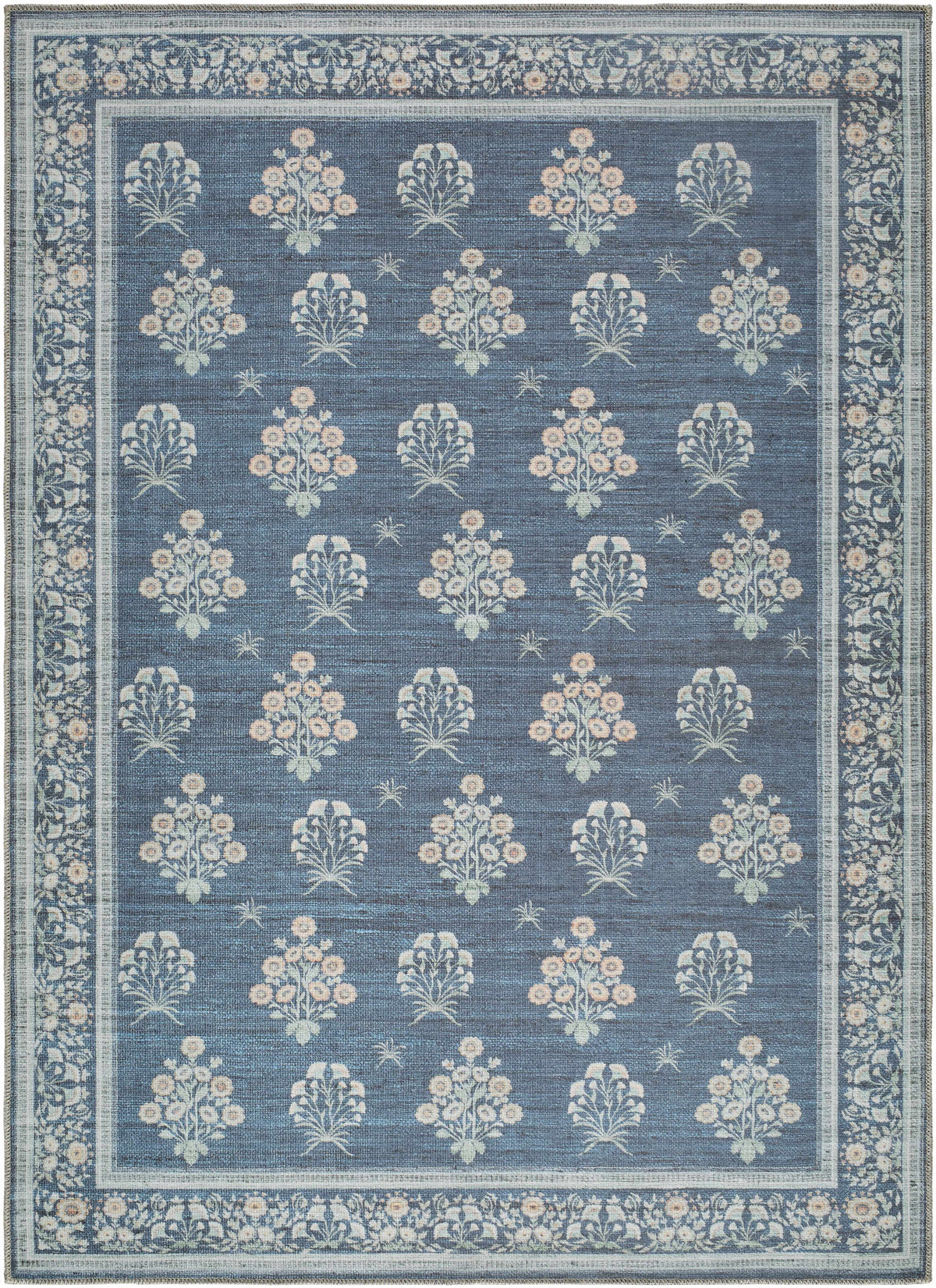 Aquene Denim Washable Area Rug