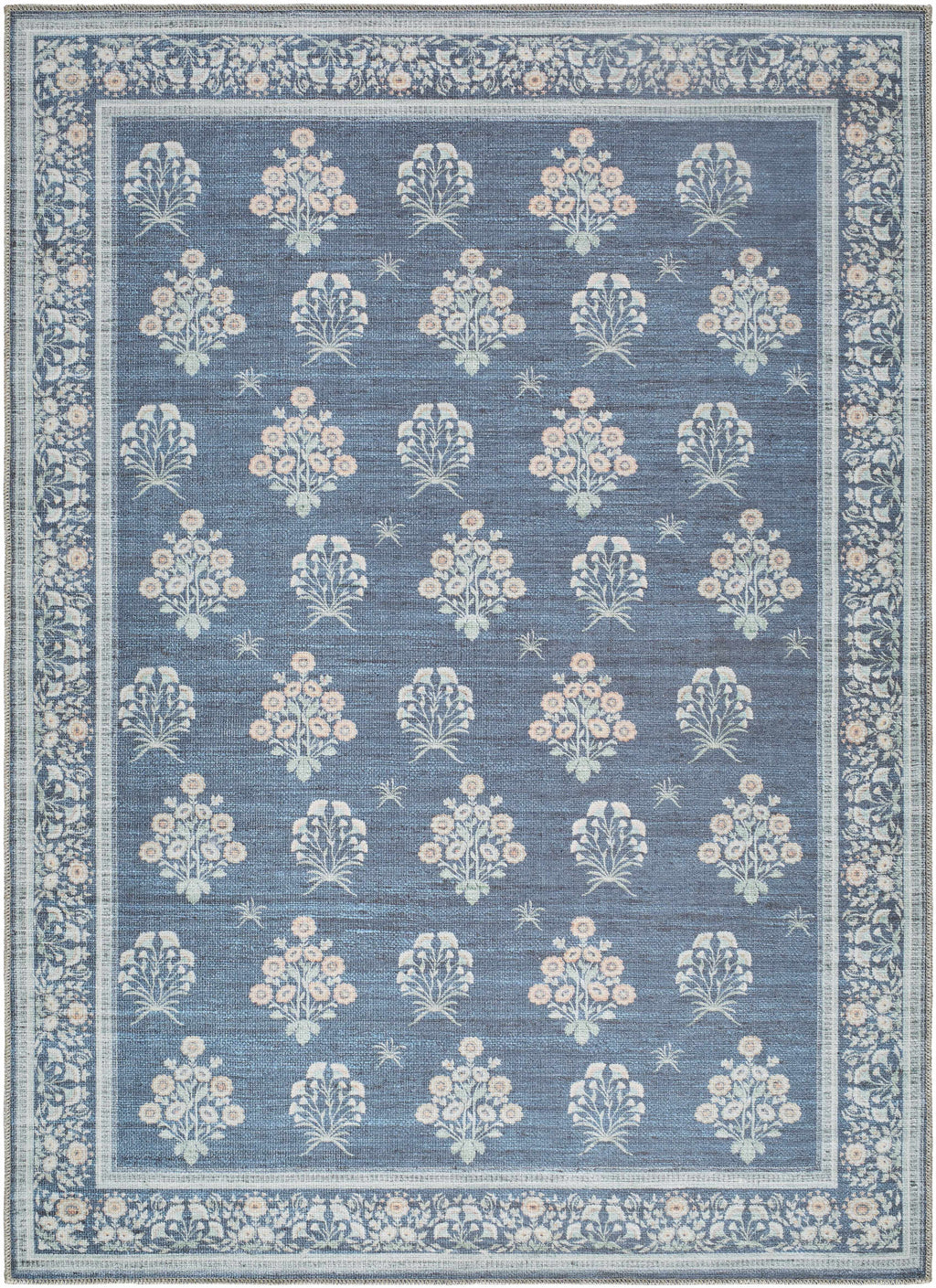 Aquene Denim Washable Area Rug