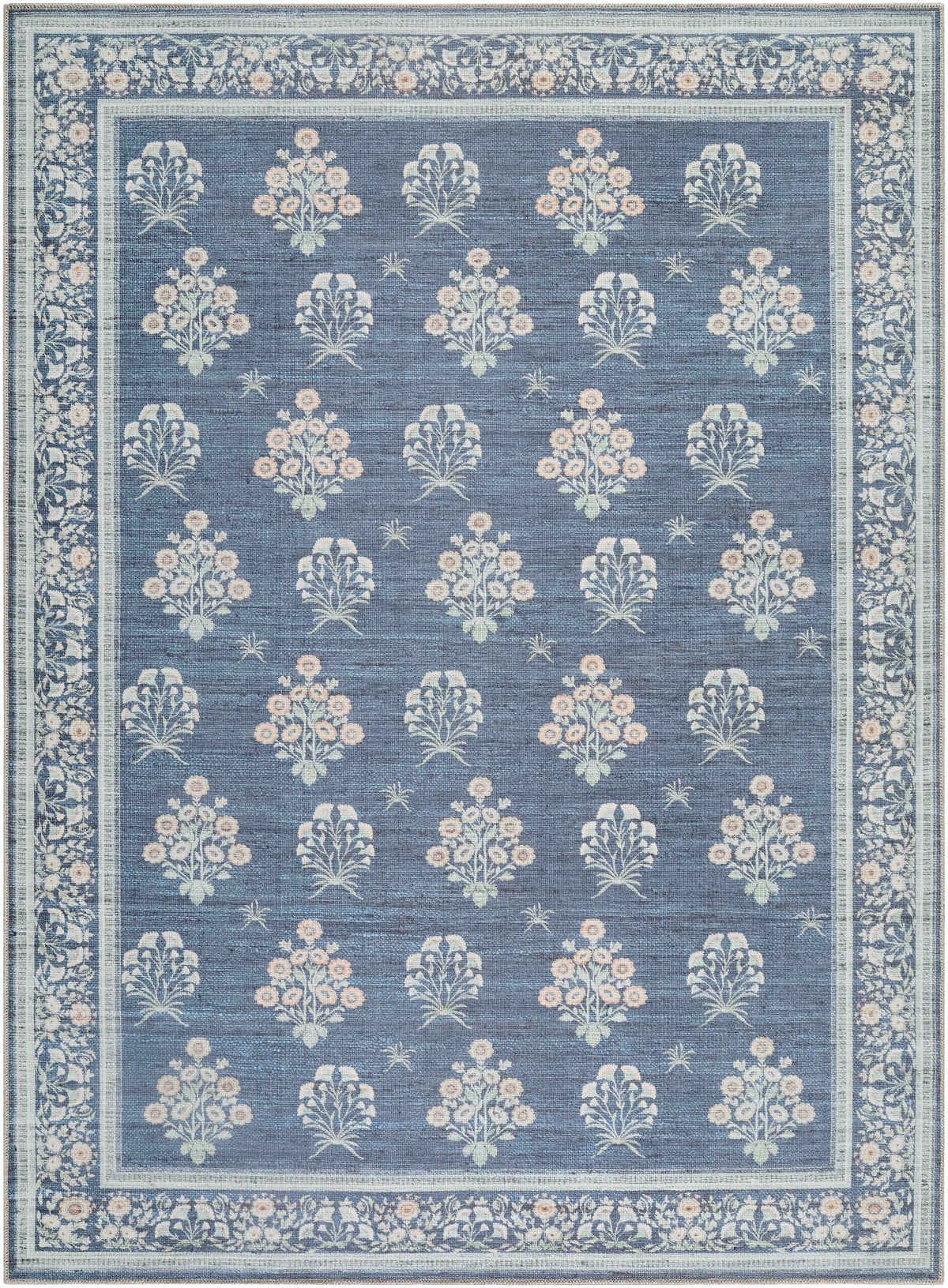 Aquene Denim Washable Area Rug