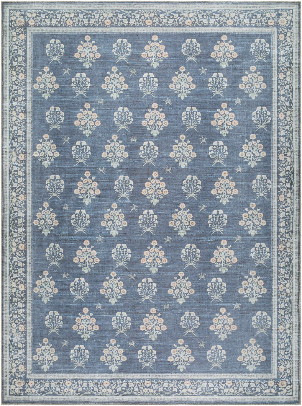 Aquene Denim Washable Area Rug