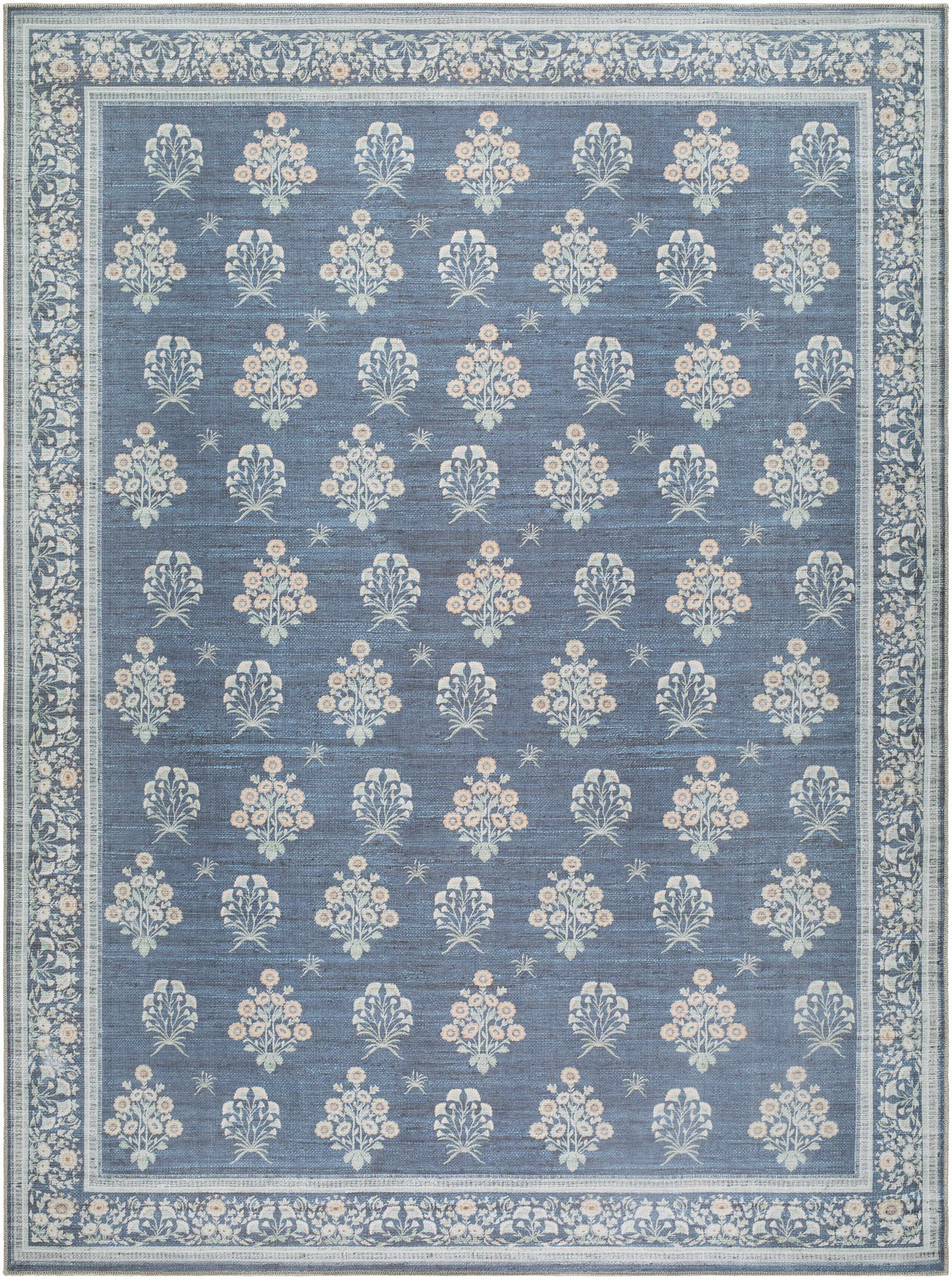Aquene Denim Washable Area Rug