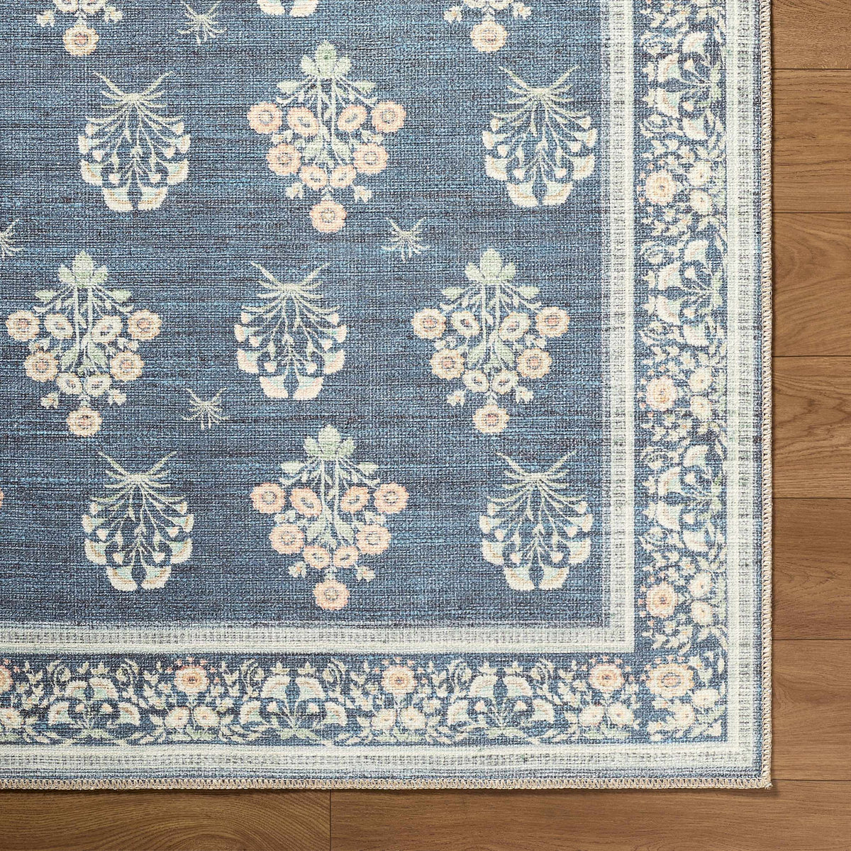 Aquene Denim Washable Area Rug