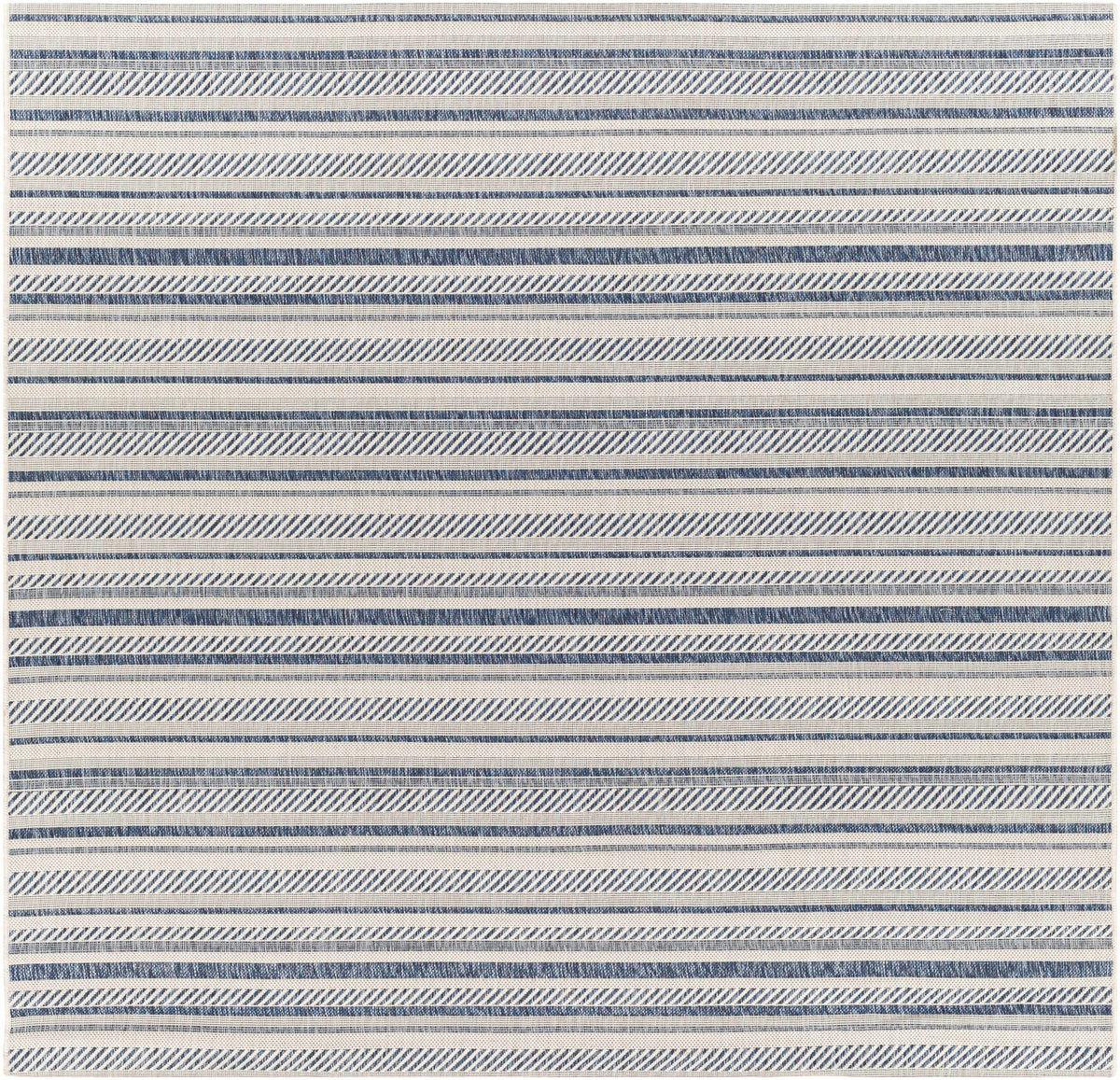 Olin White&Blue Striped Nordic Outdoor Rug