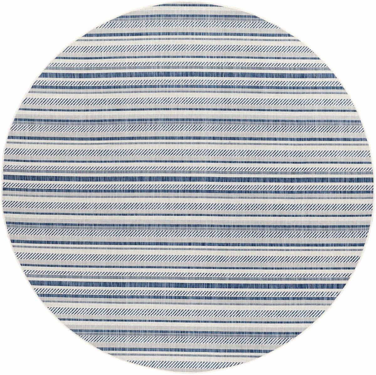 Olin White&Blue Striped Nordic Outdoor Rug
