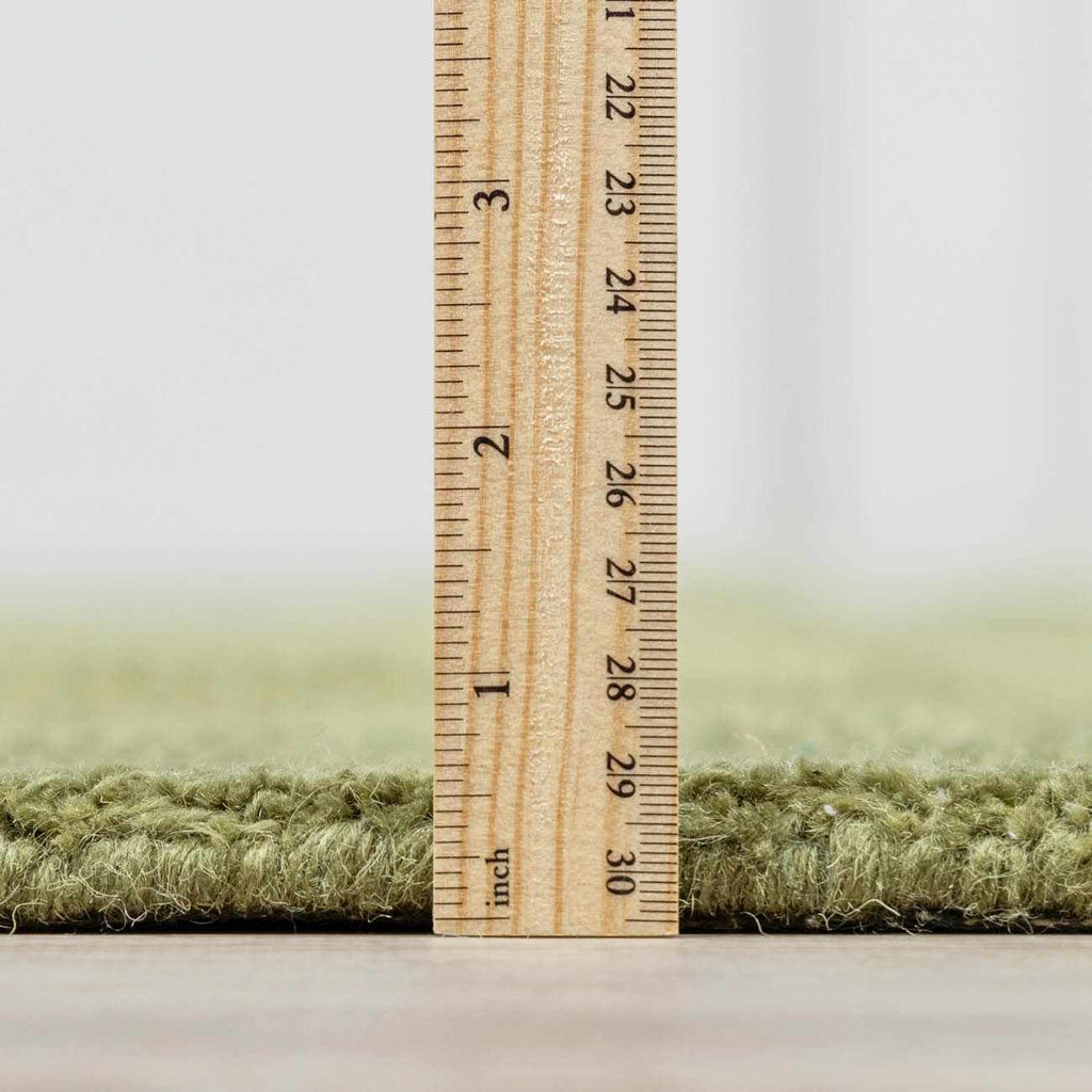 Brockton Solid Green Hand Loomed Wool Area Rug