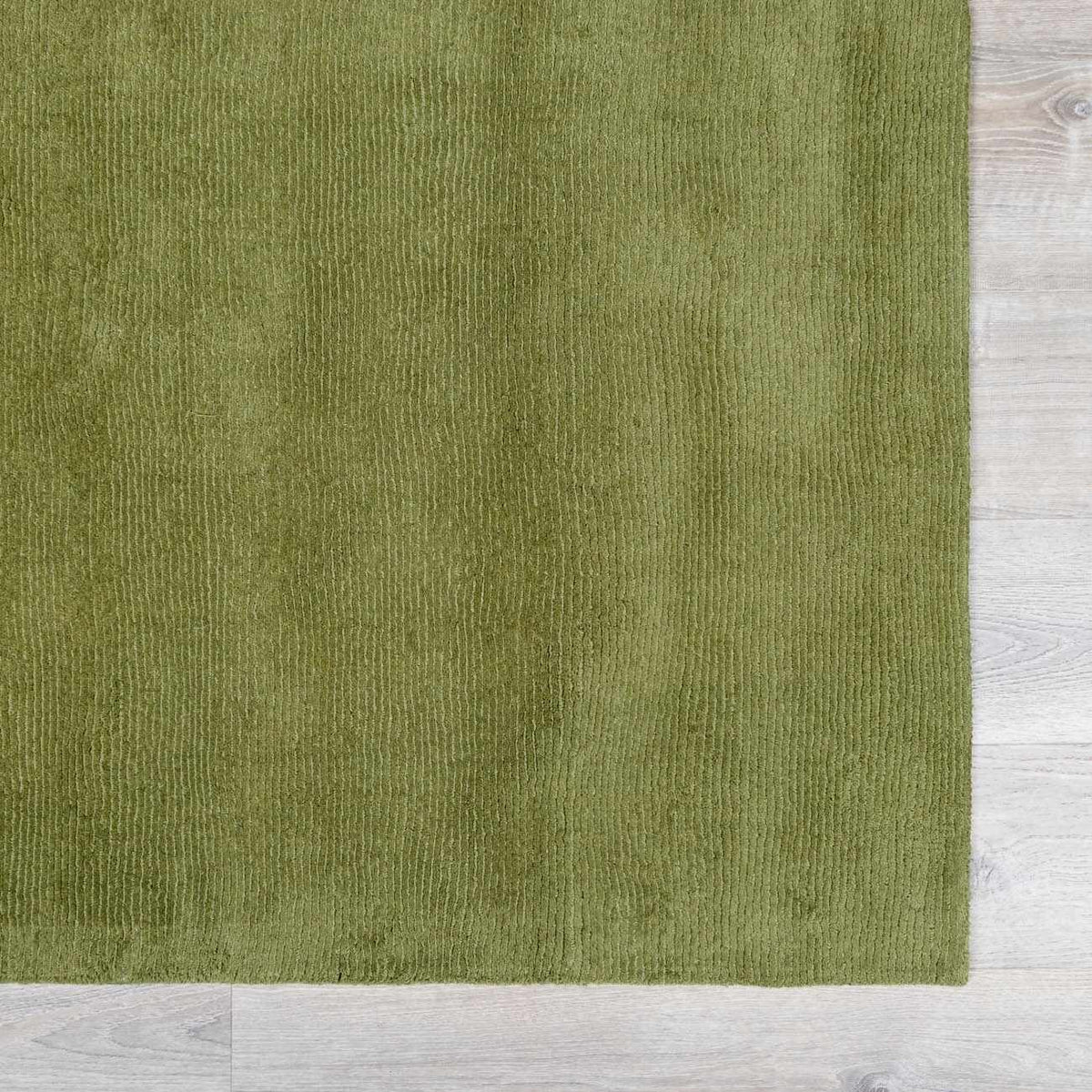 Brockton Solid Green Hand Loomed Wool Area Rug