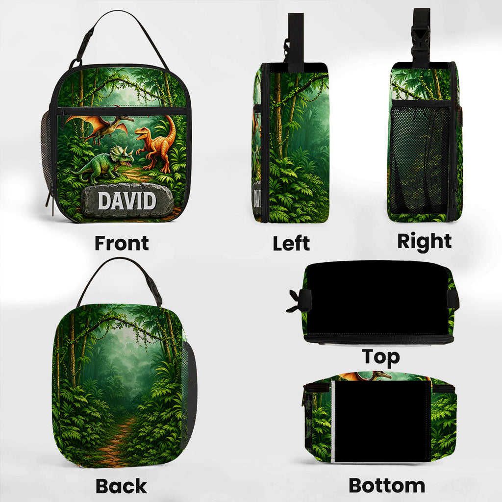 3D Dinosaur Adventure - Personalized Insulated Lunch Bag