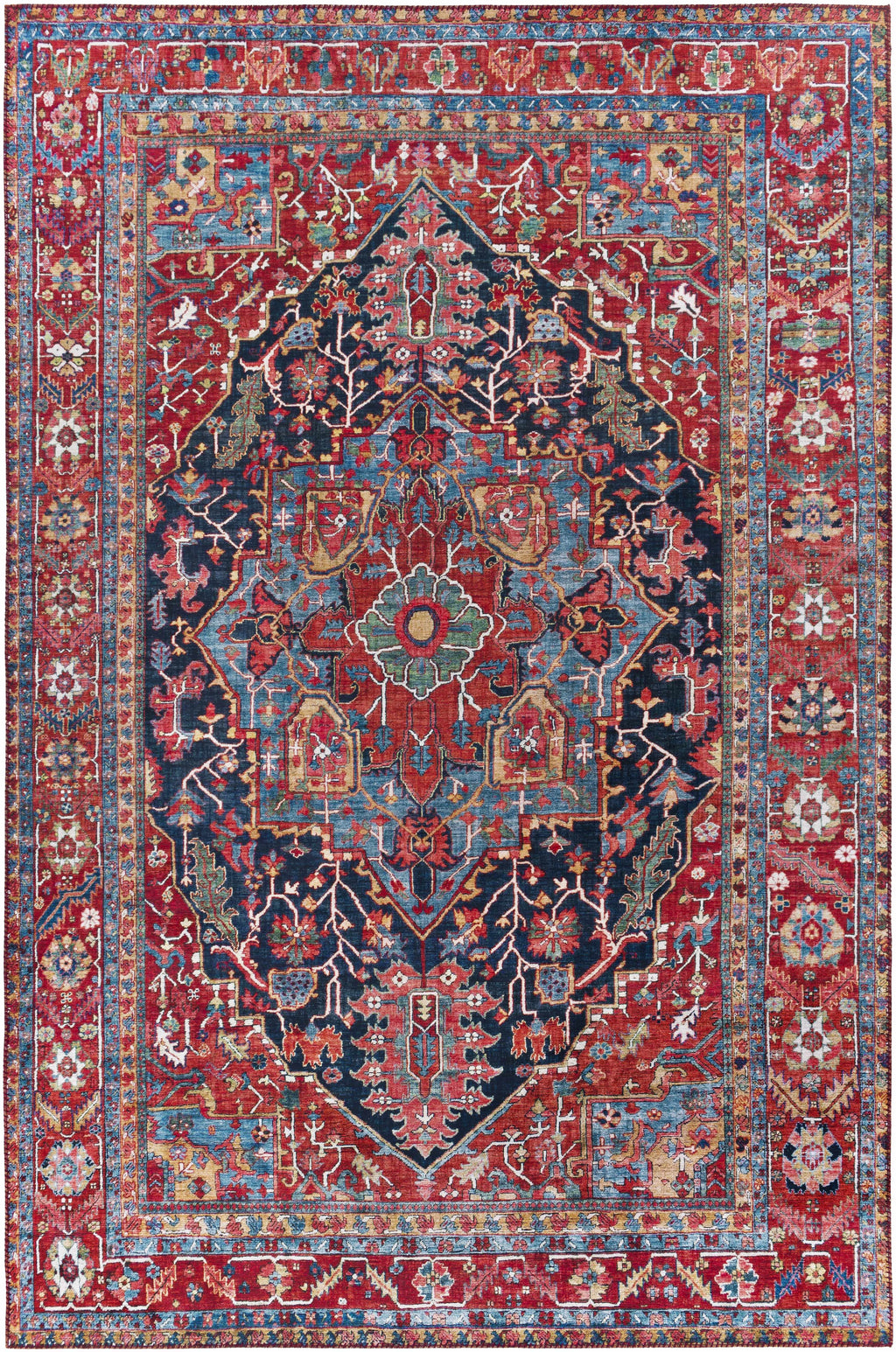 Pauline Red Medallion Performance Rug
