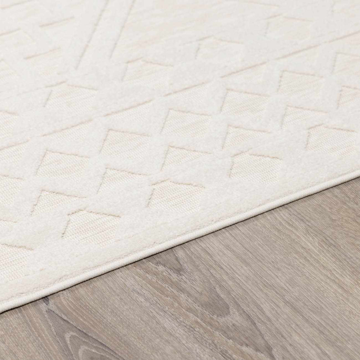 Plumtree 3D White Outdoor Rug