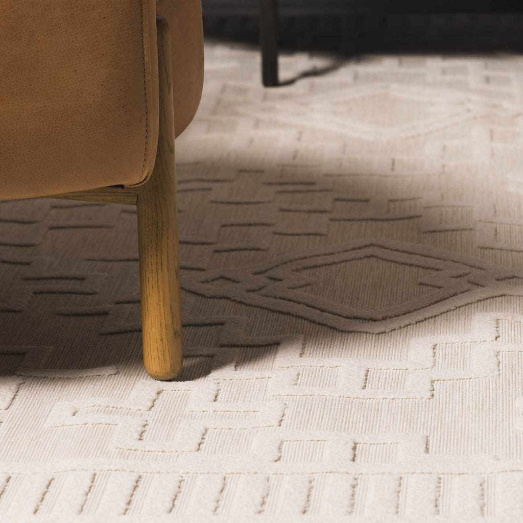 Plumtree 3D White Outdoor Rug