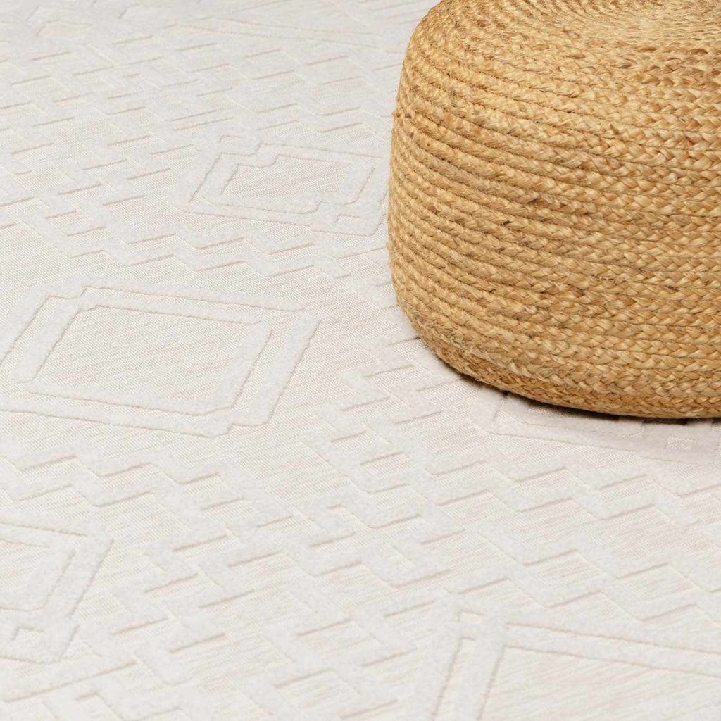 Plumtree 3D White Outdoor Rug