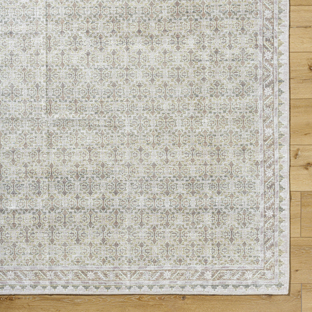 Livabliss x Our PNW Home Rainier Damask Tan Washable Rug