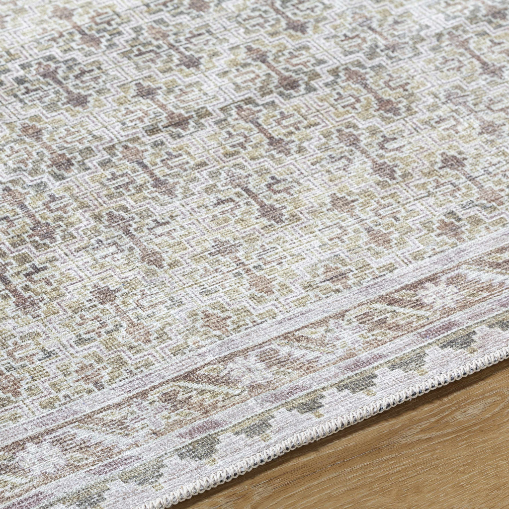 Livabliss x Our PNW Home Rainier Damask Tan Washable Rug