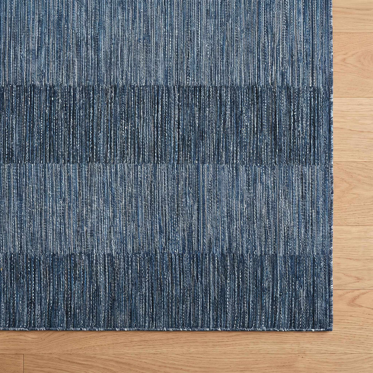 Fayola Blue Striped Washable Area Rug