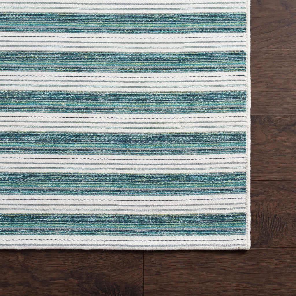 Frymet Green Striped Washable Area Rug