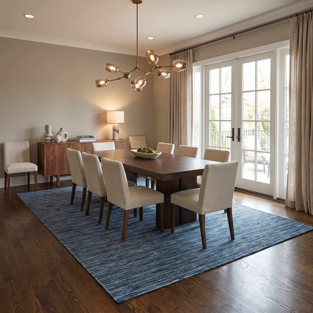 Tiboni  Blue Traditional Washable Area Rug