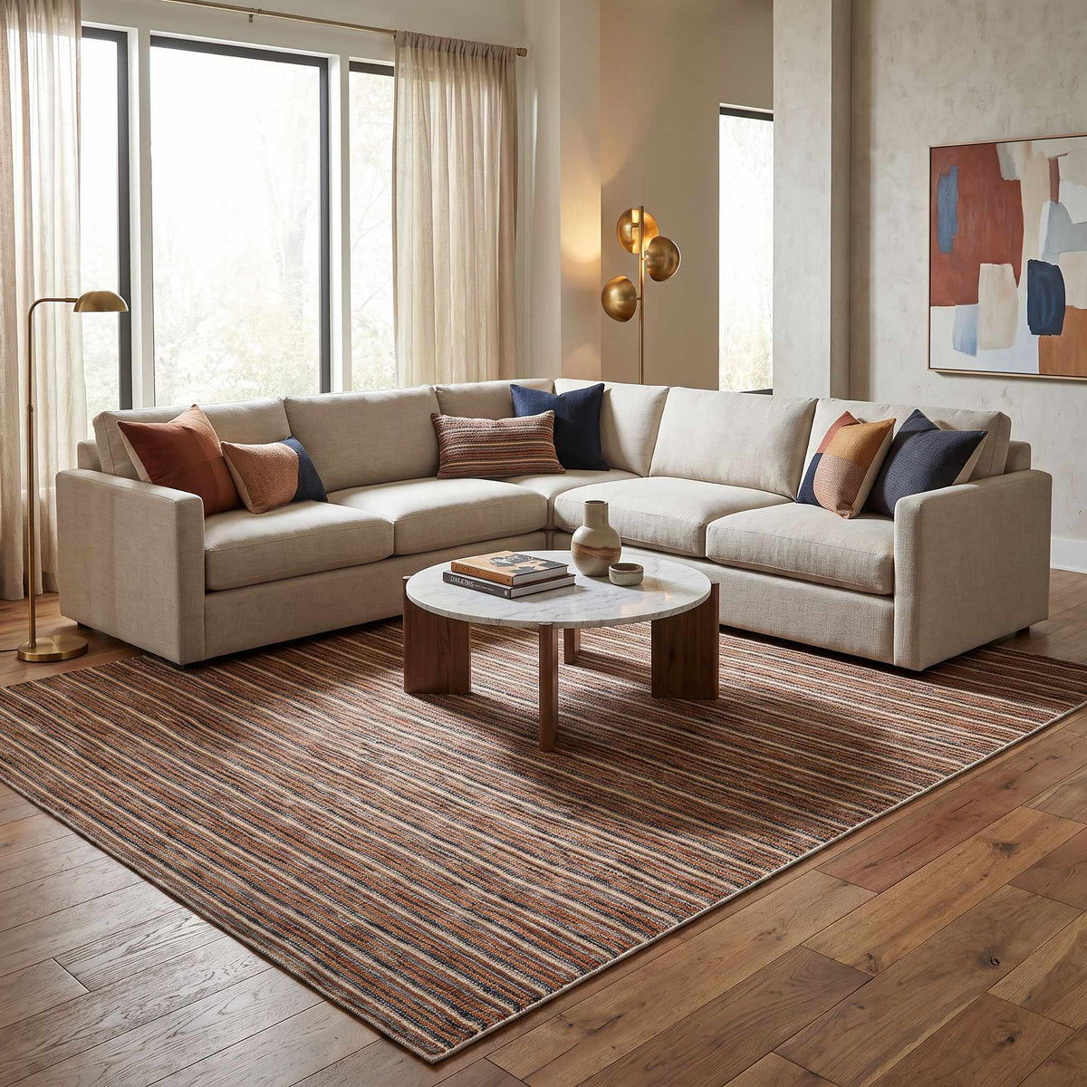 Tiboni  Brown Traditional Washable Area Rug