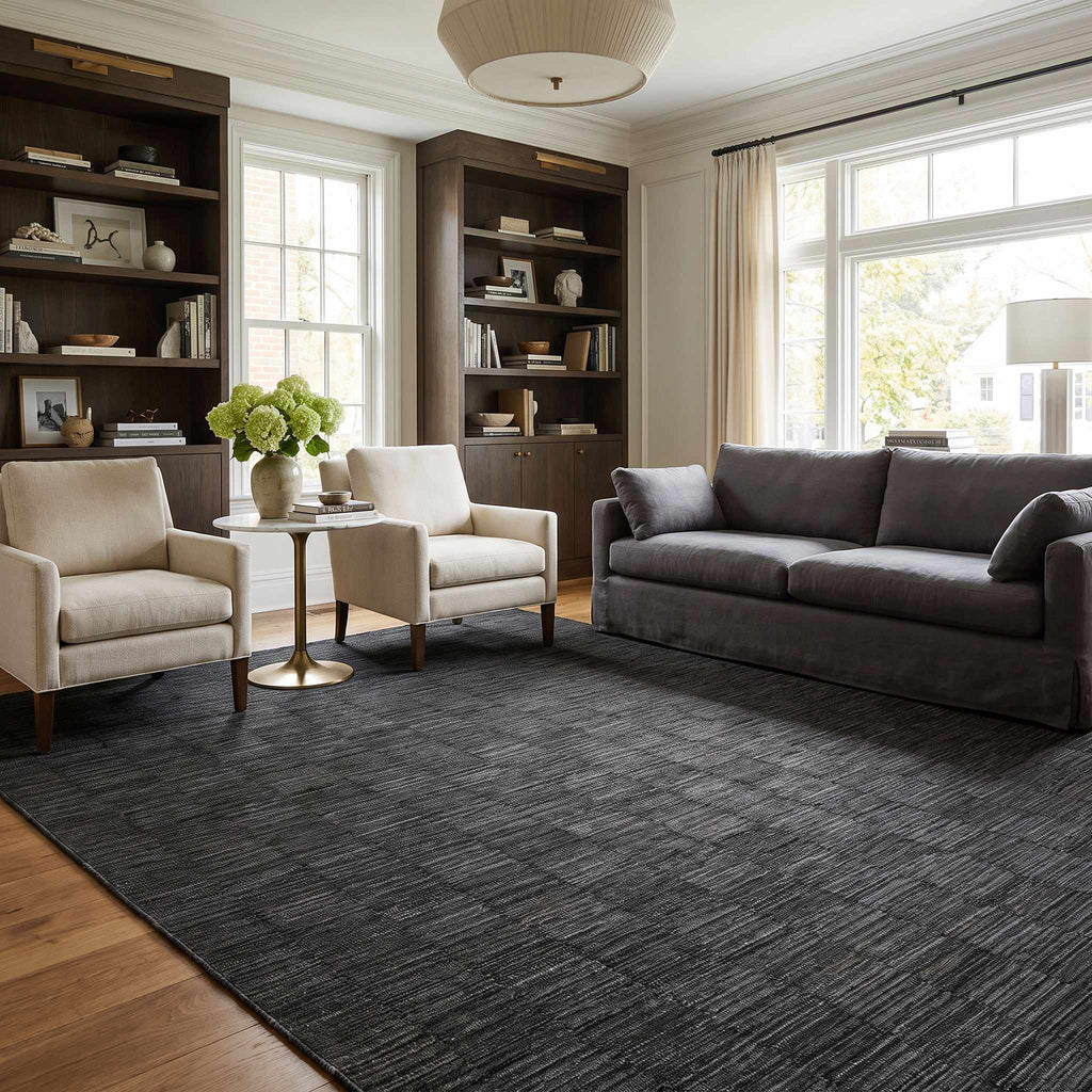 Desdra  Black Traditional Washable Area Rug