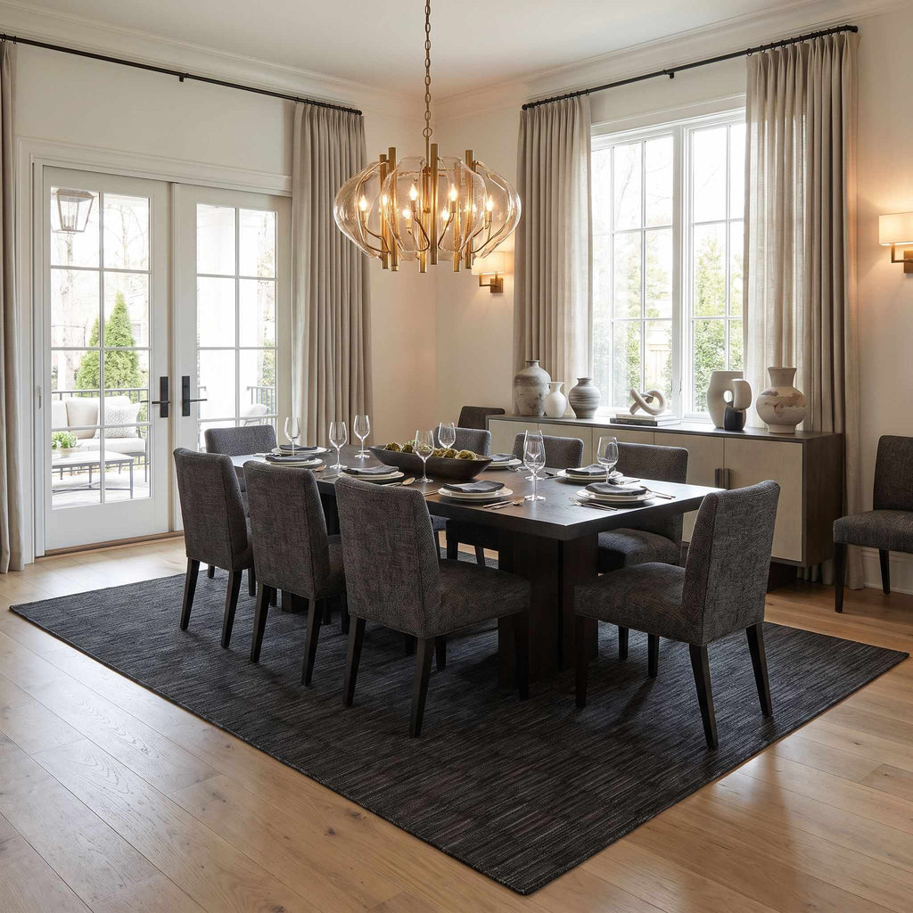 Desdra  Black Traditional Washable Area Rug
