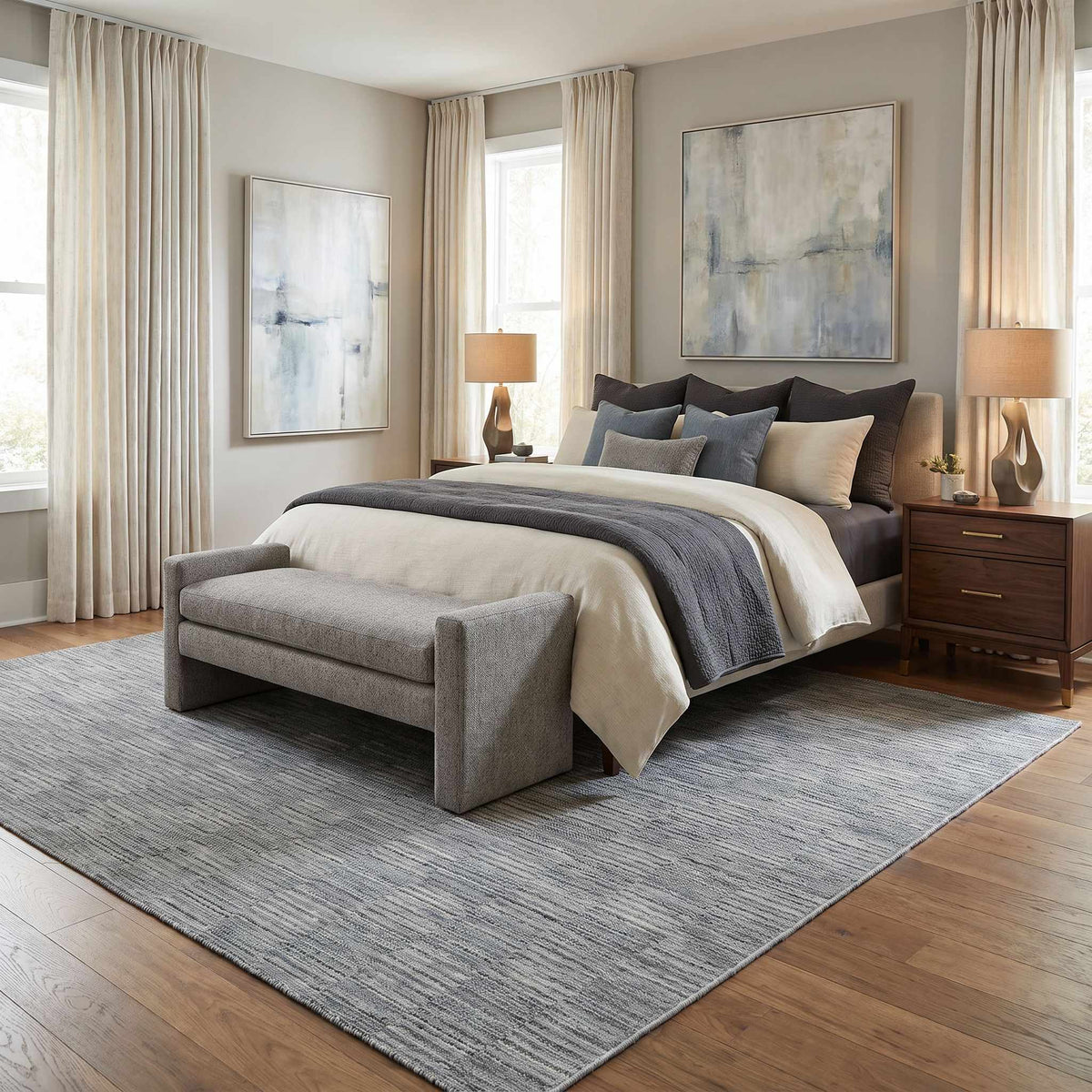 Desdra  Gray Traditional Washable Area Rug