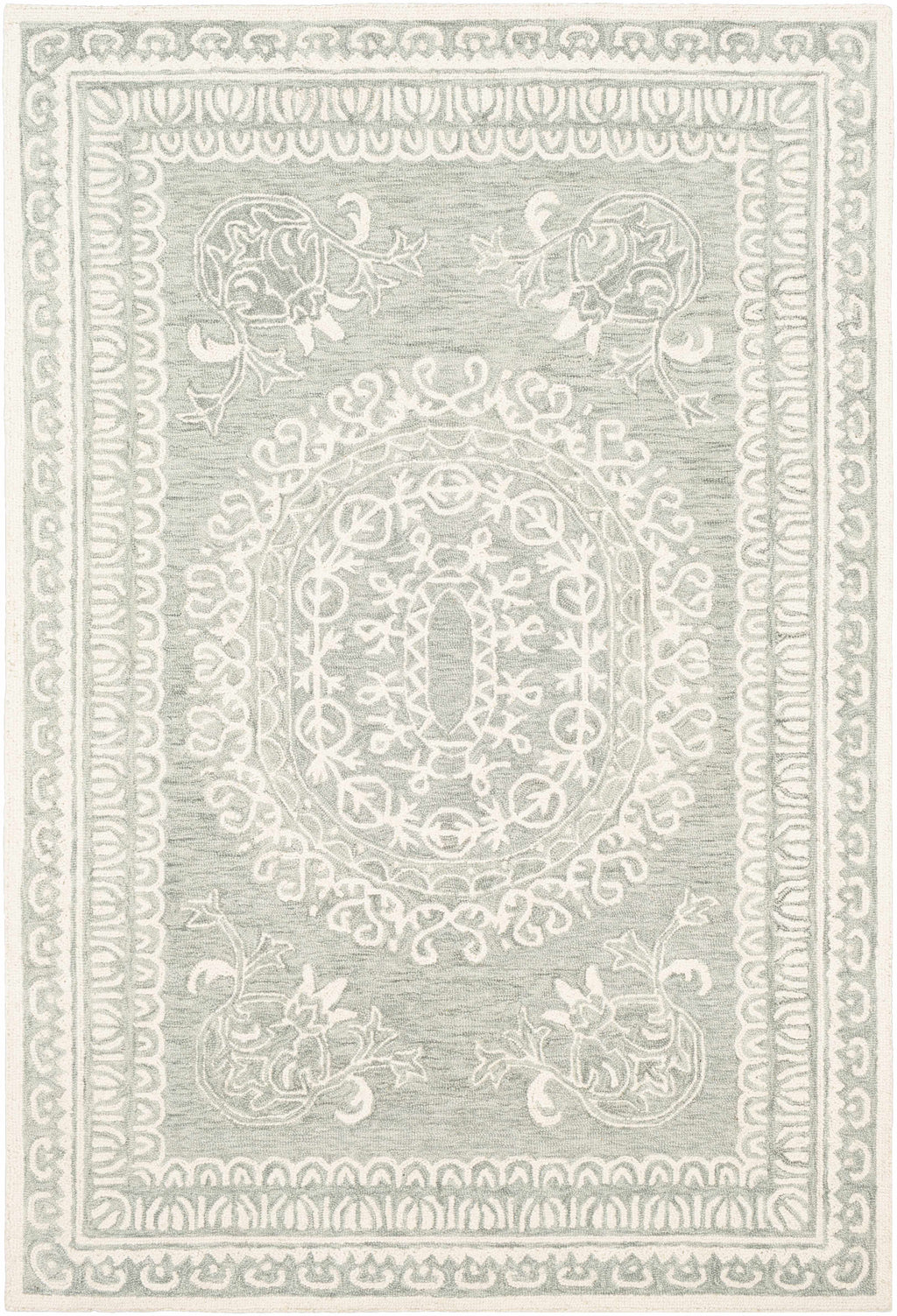 Parson Ivory/Sage Wool Area Rug