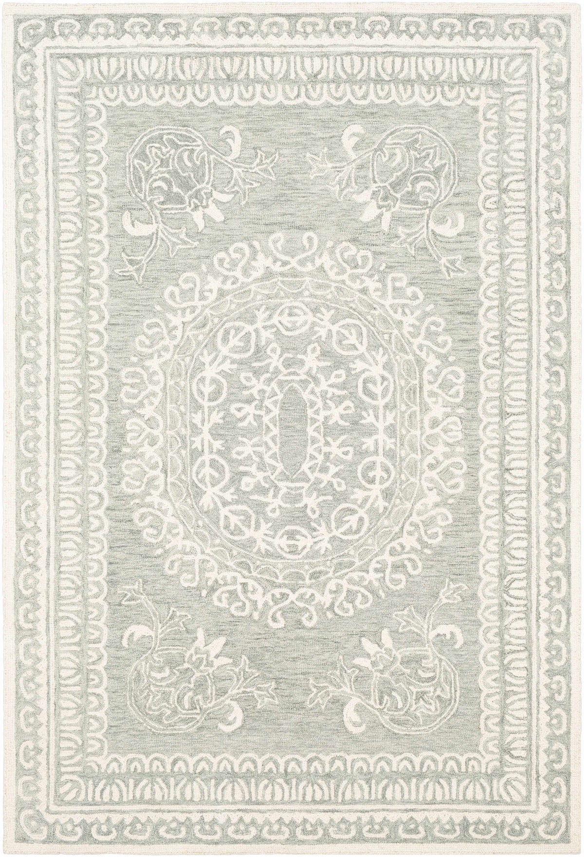 Parson Ivory/Sage Wool Area Rug