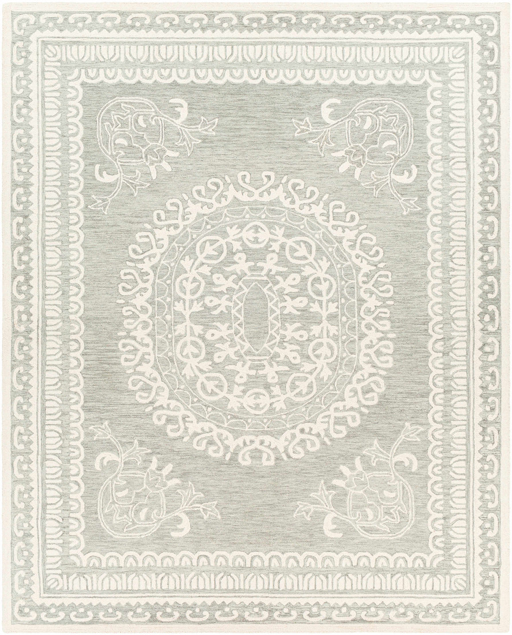 Parson Ivory/Sage Wool Area Rug